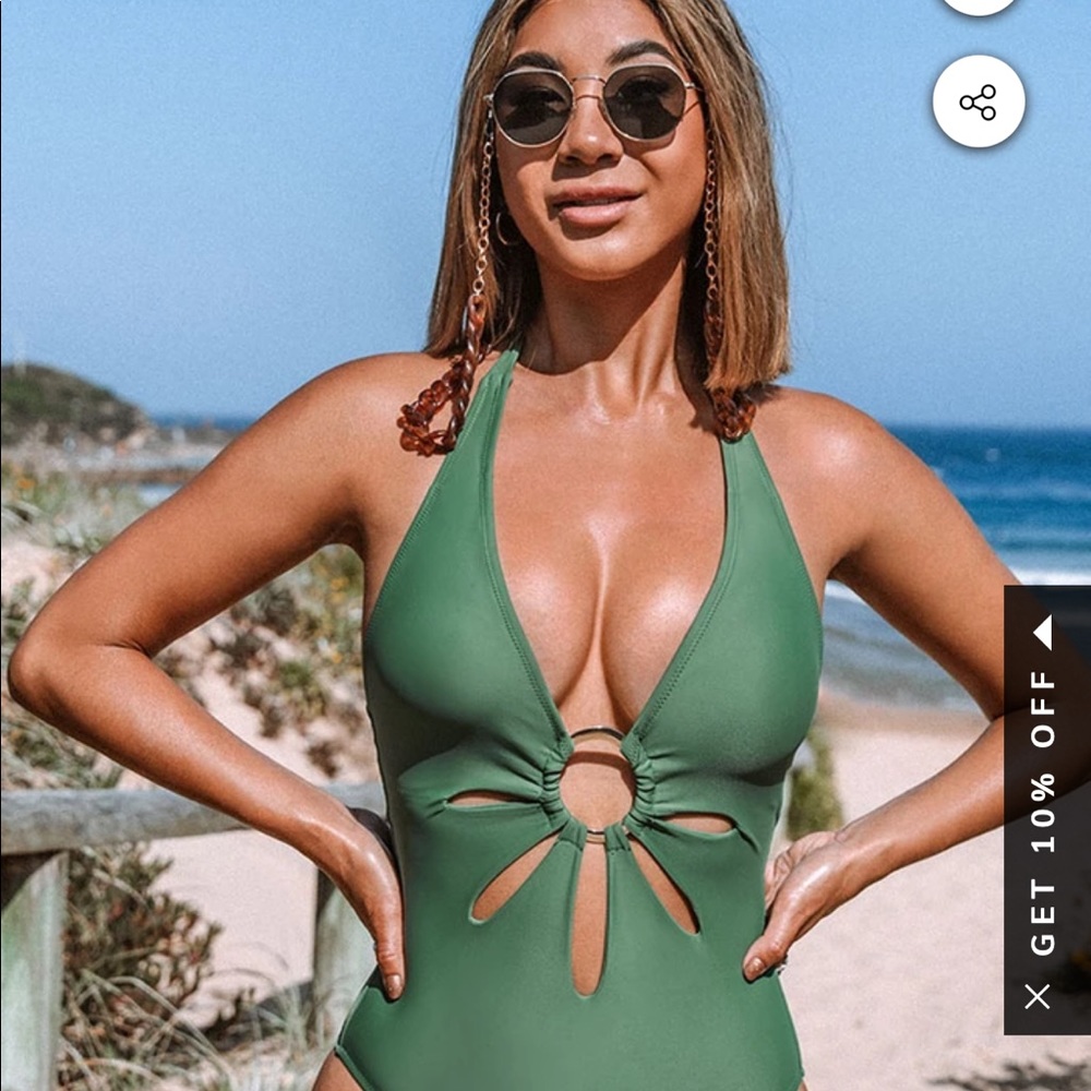 Cupshe one piece green swimsuit